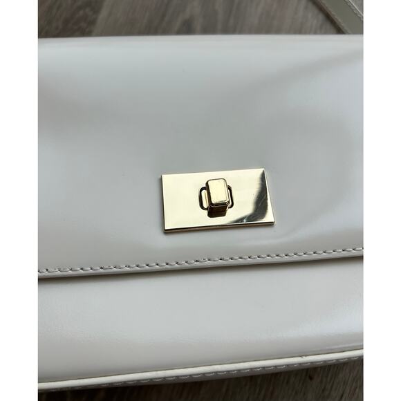 J.Crew Edie Italian Leather Structured Crossbody Bag Turnlock Natural NWT - Picture 16 of 16